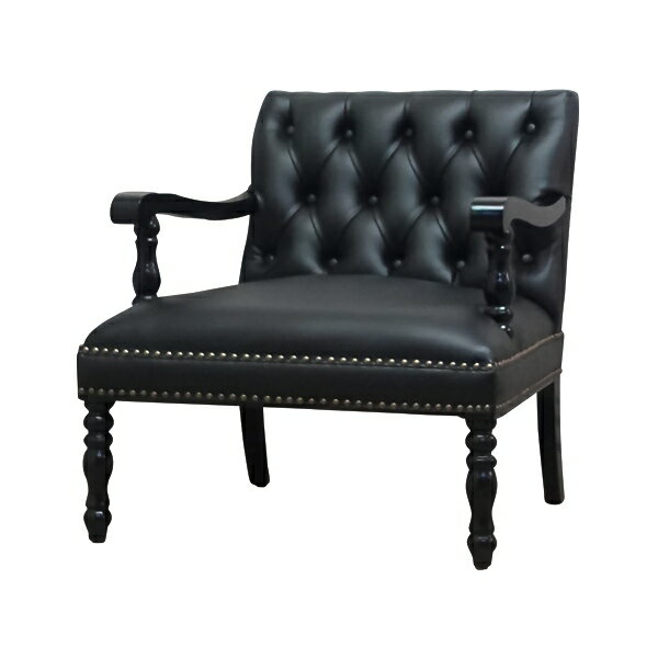 輸入家具 ブラックPUレザーカフェアームチェア 椅子 イス 肘掛け 猫足 猫脚 アンティーク アンティーク家具調 クラシック ヴィンテージ レトロ シェル 貝殻モチーフ レザー調 合成皮革 合皮 ブラック 黒 6098-8P32B