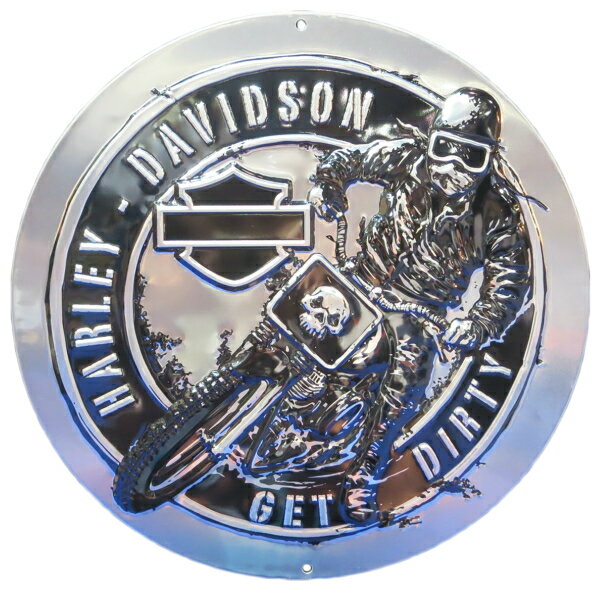 サインプレート エンボス メタルサイン ハーレーダビッドソン HARLEY-DAVIDSON H-D GET DIRTY embsin-h..