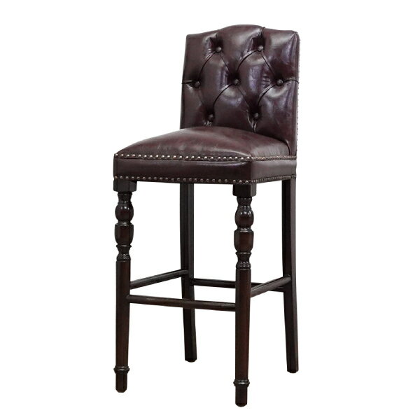 輸入家具 デザイナーズ ヴィンセントシリーズ カウンターチェア 椅子 家具 ダークブラウン PUレザー チ..