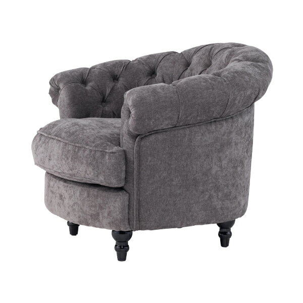 輸入家具 デザイナーズ シングルソファ そふぁ ソファー ボタン 家具調 グレーファブリック フレンチ スタイル シングルソファ MouSofa (モーソファ)レトロ ナチュラル 北欧 ビーンズ 1人掛け NM1F265K ソファ専門店 ロイヤルソファズ グレー gray