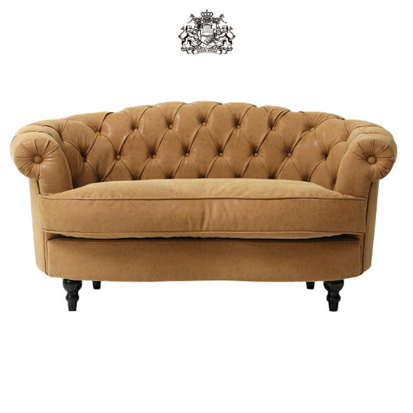 輸入家具 デザイナーズ ソファ そふぁ ソファー ボタン 2人掛け 2シーター アンティーク調 キャメル ブラウン ベージュ 茶色 合成皮革 チェスターフィールド 2シーター ソファ NM2P39Kソファ専門店 ロイヤルソファズ 本革調