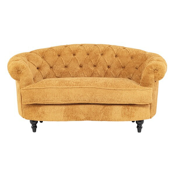 高背沙发 - 輸入家具 デザイナーズ ソファ そふぁ ソファー 2人掛け 2シーター ソファ かわいい おしゃれ イエロー ボア ファブリック チェスターフィールド 2シーター ソファ NM2F284Kソファ専門店 ロイヤルソファズ