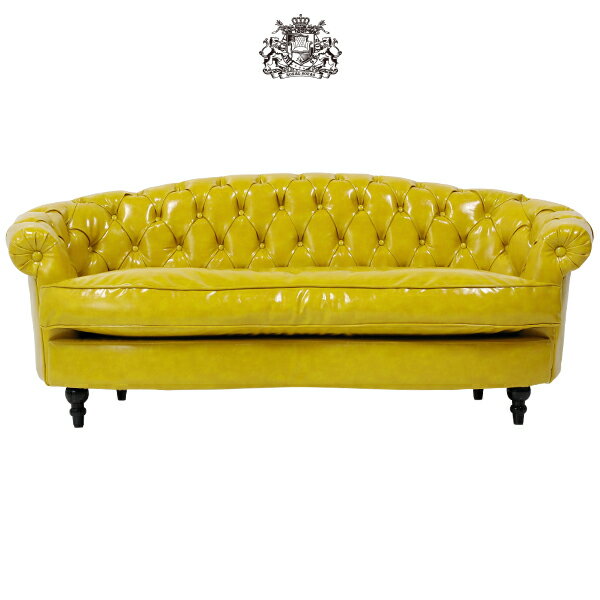 Artificial Leather - 輸入家具 デザイナーズ そふぁ ソファー ボタン イエロー PUレザー フレンチスタイル 3シーター ソファ MouSofa(モーソファ) ソファー 合成皮革 3人掛け NM3P69K：ソファ専門店 ロイヤルソファズ イエロー 黄色 本革調