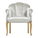 輸入家具 パールホワイトファブリックシェルアームチェア Shellfa(シェルファ) 椅子 イス 肘掛け 猫足 猫脚 アンティーク アンティーク家具調 クラシッ...