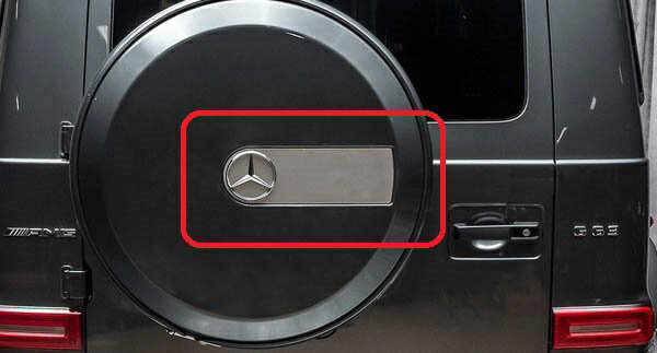 楽天EUROパーツ　楽天市場店Mercedes Benz メルセデス ベンツ W463A W464 Gクラス AMG G63 純正 リア スペアタイヤカバー エンブレム 【シルバー】ストロンガーザンタイム エディション ゲレンデヴァーゲン AMG G63 G550 G400d G350d