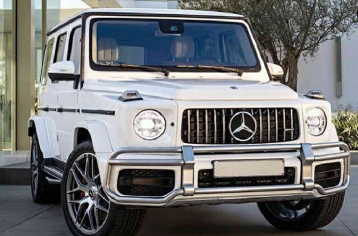 現行 Gクラス AMG G63 W463A W464 純正品 フロントバンパーガード スタイリングバー　シルバー Mercedes Benz メルセデス ベンツ AMG G63 ゲレンデヴァーゲン G63バンパー用