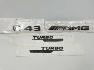 New Cクラス W206 C43 純正品 エンブレム 3点セット ブラック AMG・C43・TURBO　ELECTRIFIED Mercedes Benz メルセデス ベンツ