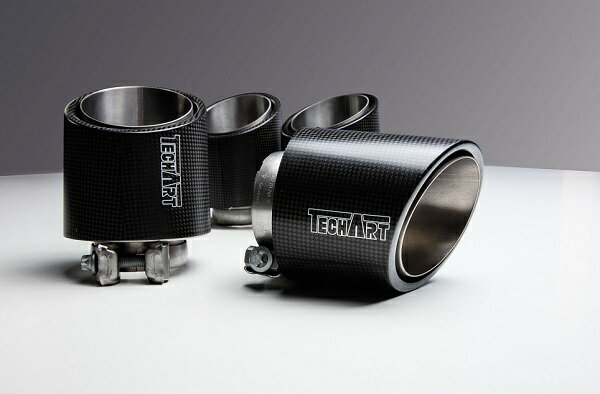 TECHART テックアート テールパイプ Titanium with Carbon Trim ポルシェ カイエン 9YA Cayenne E3 *V6/S TECHART EX対応　SUV/COUPE