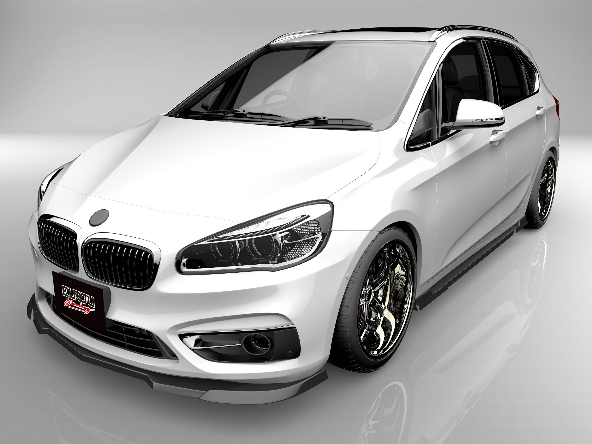 ■国産エアロパーツ!保証付き!!NEW MODEL/EUROU2シリーズ F45 アクティブツアラー 前期 2A15 2C20 2C15フロントアンダースポイラー サイドステップ 2点キット エアロパーツ