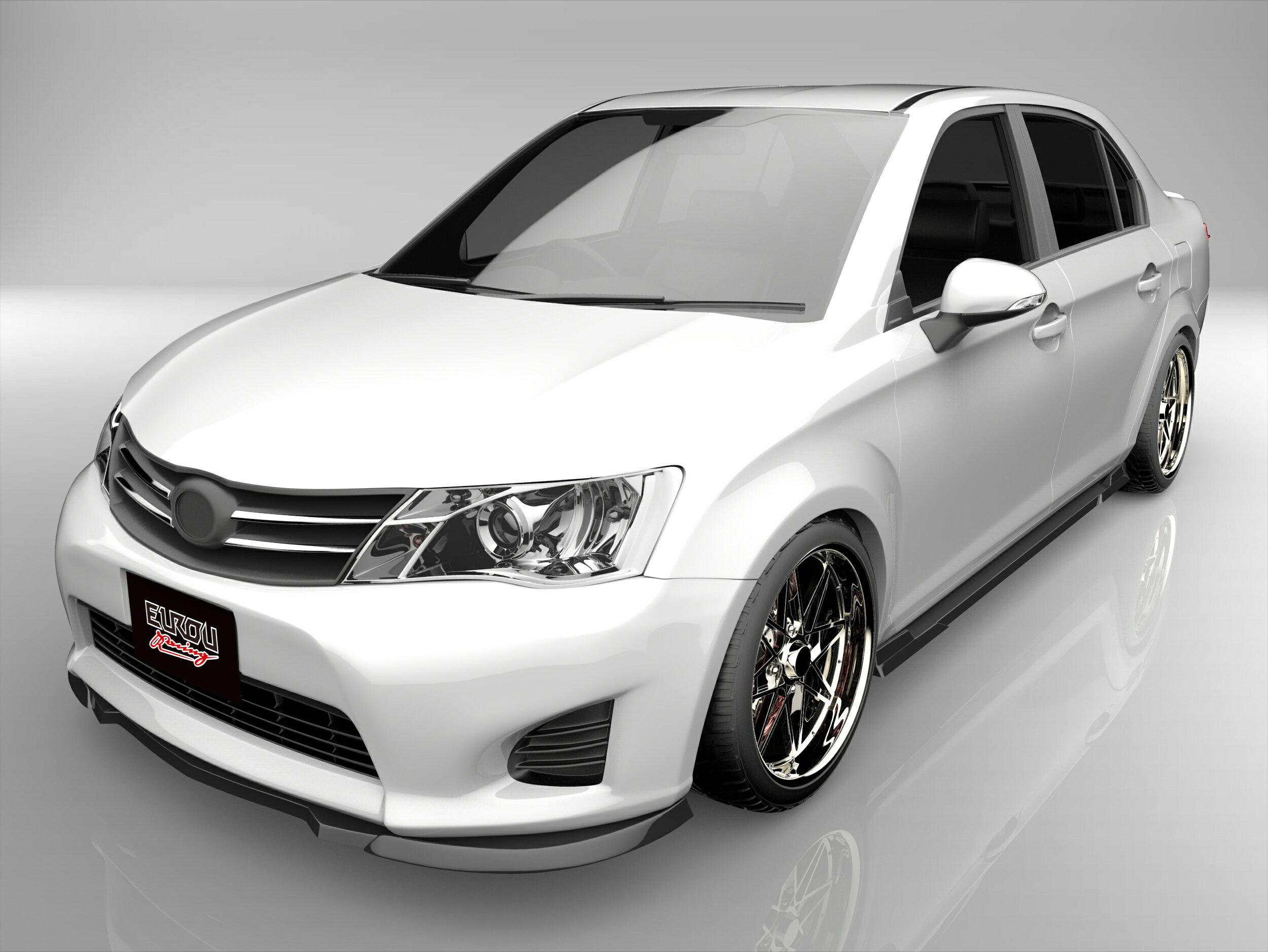 ■国産エアロパーツ!保証付き!!NEW MODEL/EUROUカローラアクシオ ハイブリット NKE165 前期フロントアンダースポイラー サイドステップ 2点キット エアロパーツ