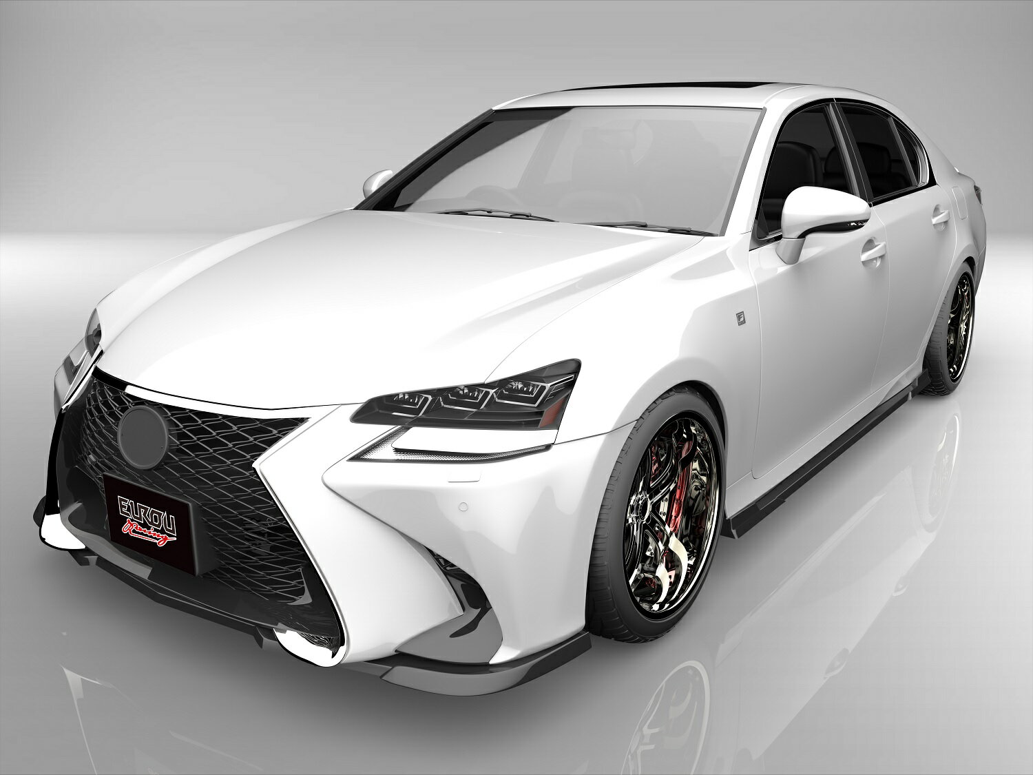 ■国産エアロパーツ!保証付き!!NEW MODEL/EUROUレクサス GS 10系 Fスポーツ AWL10 ARL10 GRL11 GRL12 GRL16 GWL10 後期フロントアンダースポイラー サイドステップ 2点キット エアロパーツ