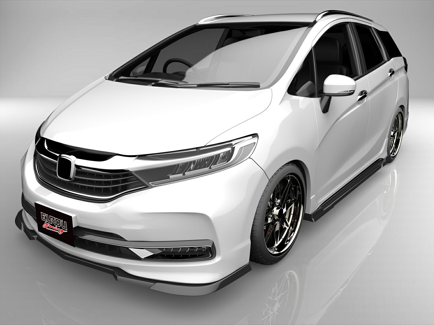 ■国産エアロパーツ!保証付き!!NEW MODEL/EUROUシャトル GK8 GK9 GP7 GP8 前期フロントアンダースポイラー サイドステップ 2点キット エアロパーツ