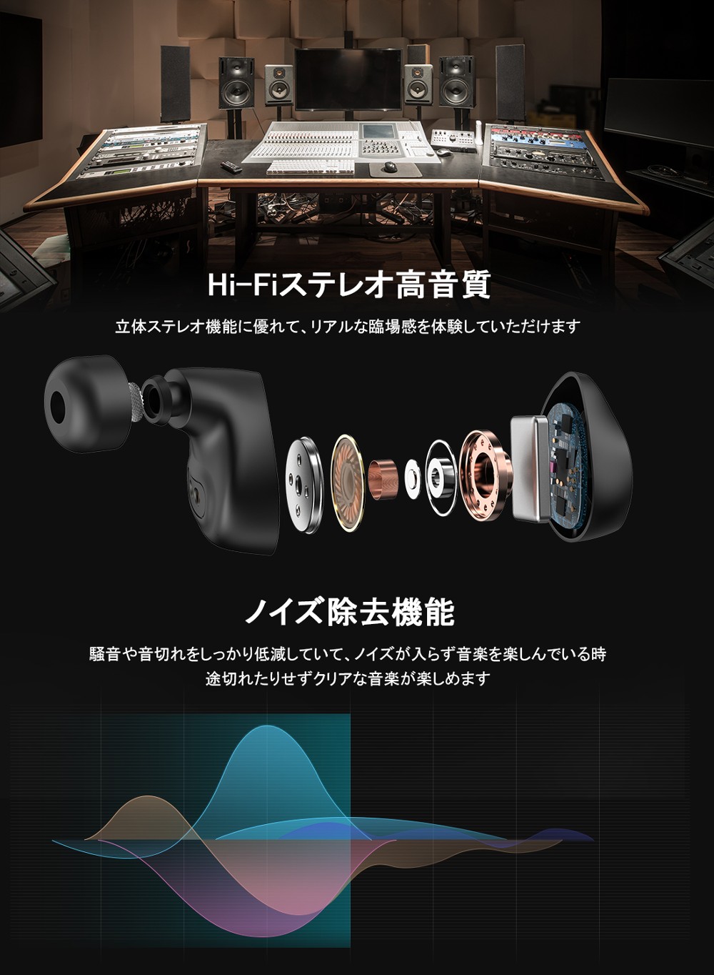 bluetooth イヤホン ワイヤレスイヤホン スポーツ APT-XI高音質 ブルートゥース イヤホン オーディオ ヘッドホン IPX7防水 防汗 マイク付 超軽量 2600mAh 大容量バッテリー ハンズフリー通話 自動ペアリング ノイズキャンセリング 長時間再生 eurpmask-directshop-10000442 LineR サンプル画像3