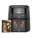【限定特価15800円→ 8990円 P5倍】ノンフライヤー 4.2L 可視窓 大容量 1-4人用 エアフライヤー タッチパネル 日本語レシピ付き ノンフライヤー機 フライヤー 揚げ物 惣菜 SAMKYO F40 ブラック
