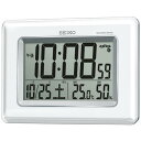 セイコー クロック SEIKO CLOCK 電波 デジタル カレンダー 温度 湿度 表示 白 パール SQ424W