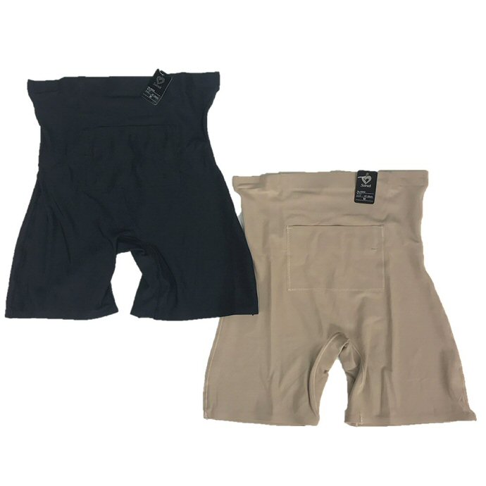 ハイウエスト ポケット付き 3分丈ガードル ソフトガードル♪パッケイジングショーツ♪4本ボーン入り 1枚で穿ける M,L,LLサイズ ブラック、ベージュ