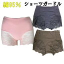 綿95% ショーツガードル 一分丈 足口レース仕様 一枚履き お腹押さえ ヒップアップ ショーツ ぽっこりお腹 お尻 美尻 レディース 綿混 コットン 補正下着 補整 パワーネット スリム ボディメイク レース 透けない 響きにくい ショーツガードル M L LL