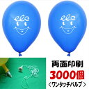 ゴム風船名入れ ヘリウムガス用両面印刷(3000ヶ) ワンタッチバルブ・糸付/ 動画有