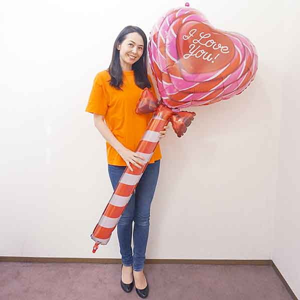バレンタイン風船　ラブリーロリポップ　H148cm /メール便可