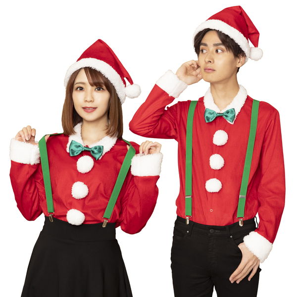樂天商城 - クリスマスコスチューム　サンタシャツ(ユニセックス/男女兼用)