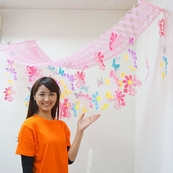 春の装飾 スプリングフラワーハンガー L180cm / 飾り ディスプレイ/動画有