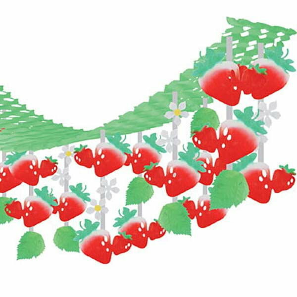 イチゴ装飾 いちごプリーツハンガー L180cm / 飾り 装飾 ディスプレイ 春