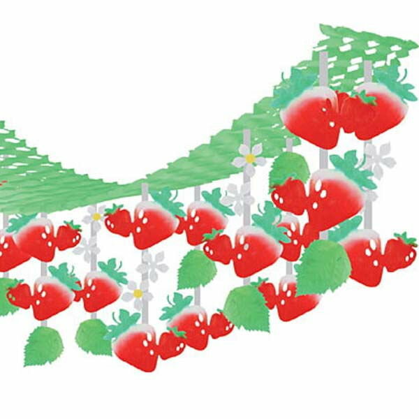 楽天販促イベント屋イチゴ装飾　いちごプリーツハンガー　L180cm / 飾り 装飾 ディスプレイ 春