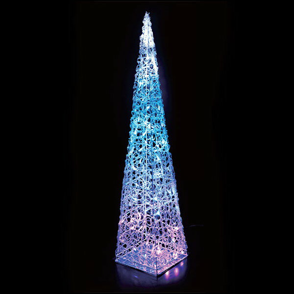 LEDクリスタルモチーフツリー　90cm　ブルー 【商品番号】No.23598 【大きさ】20cm×20cm×H90cm 【仕様】LED/80球消費電力/4.8WACアダプター使用防滴仕様・屋外OK