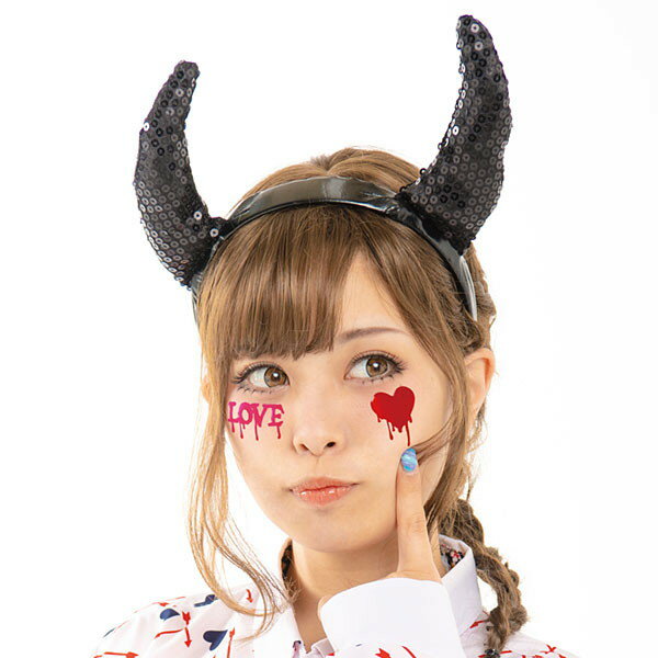 ハロウィングッズ　リアル涙　LOVE　フェイスシール