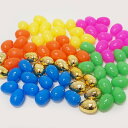 イースター カラフルカプセルたまご 金色入り 約H6cm 68個+予備4個|復活祭 景品 プレゼント 空カプセル 卵型 ケース おもちゃ