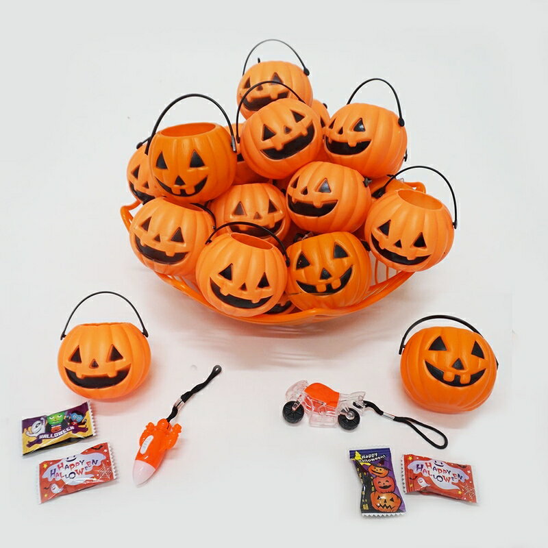 パンプキンポット　キャンディ＆光るストラップ詰合せ　25個（大5個+小20個）の商品画像