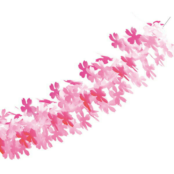 桜装飾　花びら25枚桃色桜ガーランド　L180cm