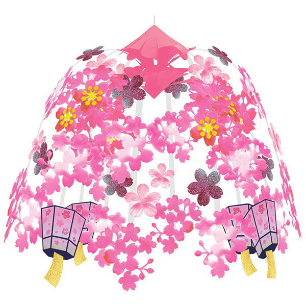 樂天商城 - 桜装飾　桜ぼんぼり2段センター　W60cm