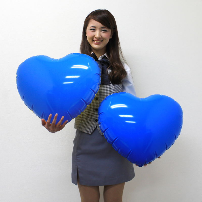 ハート型ビニール風船 無地45cm 青 / ビニール 風船 ハート型 ホワイトデー 飾り /メール便可