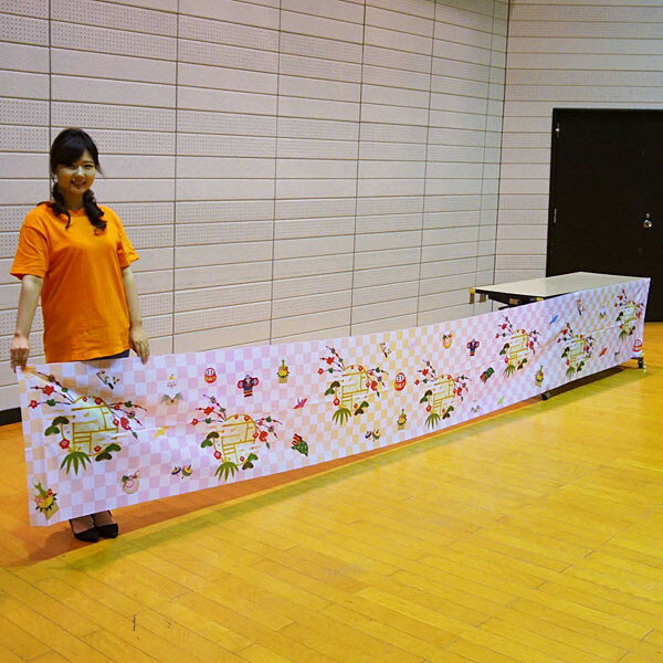 販促イベント屋の正月装飾　ワゴンなど腰巻きロール幕　幕松竹梅　60cm×5m巻｜アングル3
