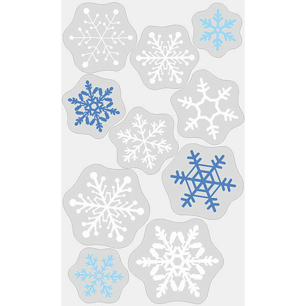 クリスマス装飾　貼ってはがせる壁/窓用シール　ウィンドウステッカー雪の結晶　H100×W60cm