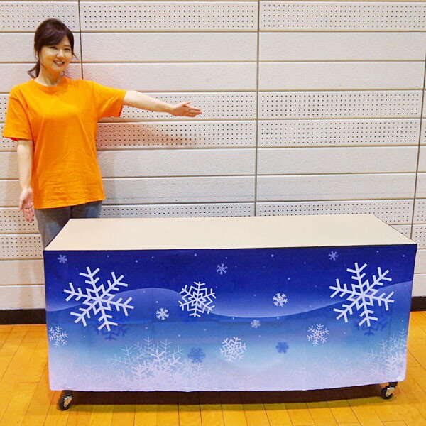 ウィンター 装飾　ワゴンなど腰巻き ロール幕　60cm×5m巻　ブルースノー/動画有 / 冬 雪 ディスプレイ ..