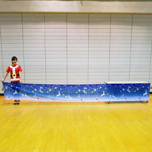 ウィンター 装飾　ワゴンなど腰巻き ロール幕　60cm×5m巻　トナカイ/動画有 / 冬 雪 ディスプレイ 飾り/ メール便可