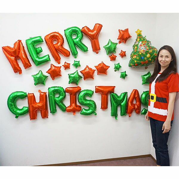 樂天商城 - クリスマス風船　バルーンディスプレイセット　（MERRY　CHRISTMAS）　29ピース
