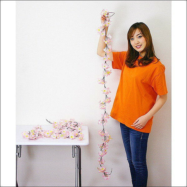 桜装飾　桜ガーランド　L180cm / 桜 装飾 飾り ペナント プリーツ ハンガー 2