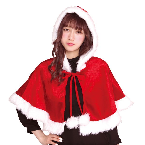 樂天商城 - クリスマスコスチューム　フード付きケープ　赤 / サンタ 衣装 仮装 コスプレ