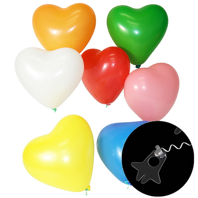 樂天商城 - ハートゴム風船100個　と クリップ留め具/ 動画有