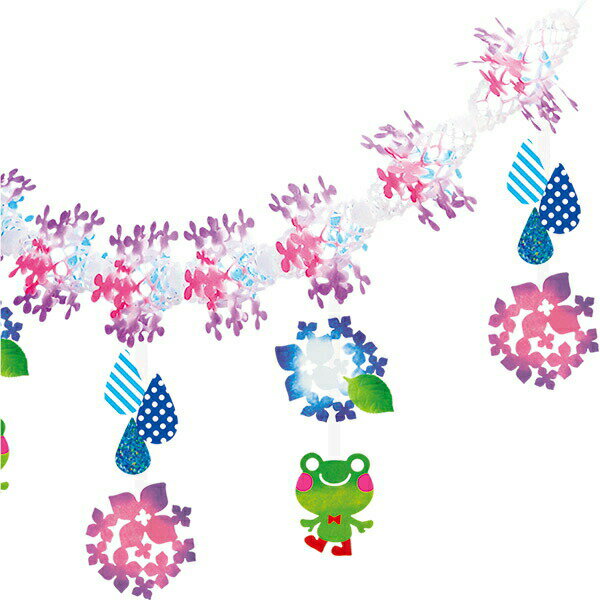 あじさい装飾　アジサイしずくガーランド　L180cm