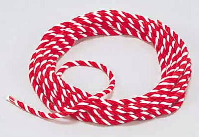 除幕式用紅白ロープ・紅白ひも　直径1cm　長さ5m