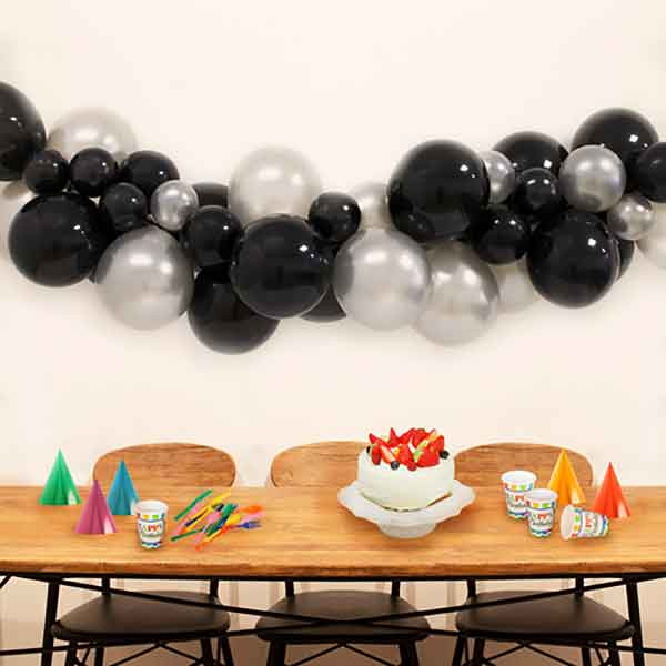 樂天商城 - パーティー装飾　手作りバルーンガーランド　淡黒（ブラック）カラー