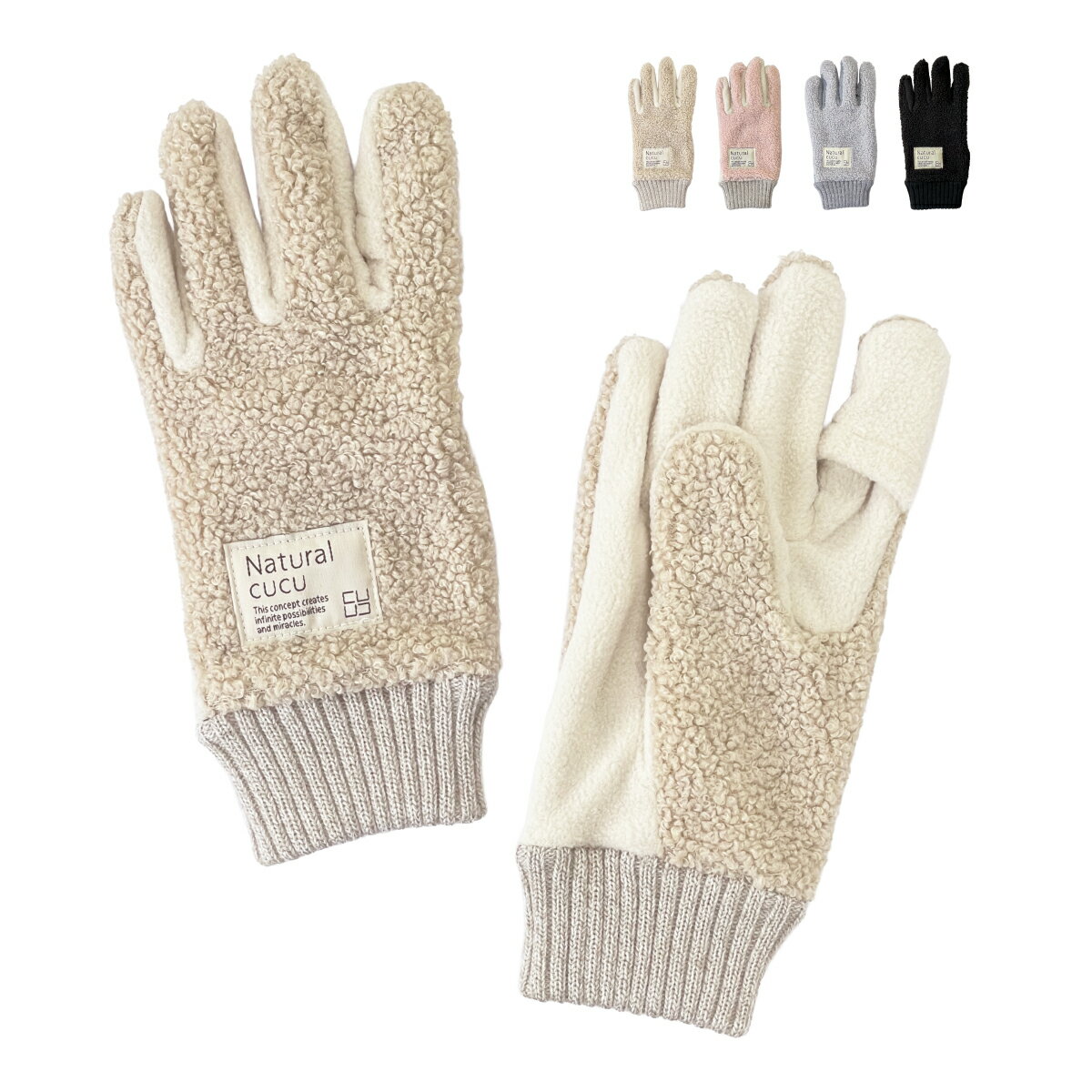 スマホ手袋 手袋 レディース 指先 が 出る 脱がない 暖かい ボア手袋 W3315-36 防寒100% 指紋認証 2WAY オシャレ かわいい 人気 五本指 ...