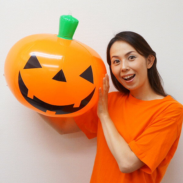 ハロウィン装飾　エアPOPディスプレイ　コンパクトビニールパンプキン　W45cm 【商品番号】No.23858 【商品説明】10月31日のハローウィンには、売場を華やかにし、季節感を演出しましょう。 【大きさ】H40×W45×D45cm 【備考】エア注入式、エアポンプ別売り