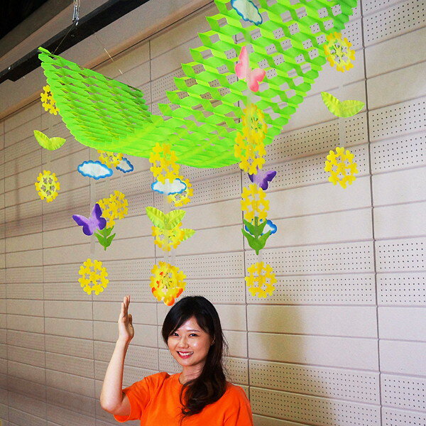 楽天イベントのミカタ春の装飾　菜の花ハンガー　L150cm / 飾り ディスプレイ