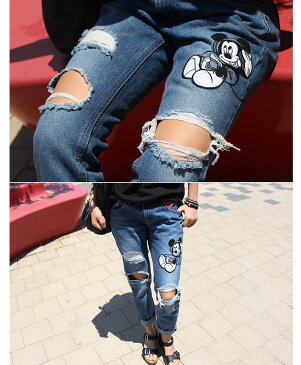 ロリータ ジーンズ LOLITA JEANS ショートパンツ デニム ディズニー コラボ ミッキー ワッペン■lo-575