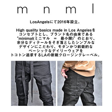 mnml ミニマル デニム デニムパンツ メンズ カーゴパンツ カーゴ ジーンズ ブランド ワイドパンツ ゆったり 太め 服 黒 ブラック ブラックデニム ロールアップ ストレッチ オシャレ 大きいサイズ ベルト付 28 29 30 32 34 服 オラオラ系 お兄系 ※送料無料